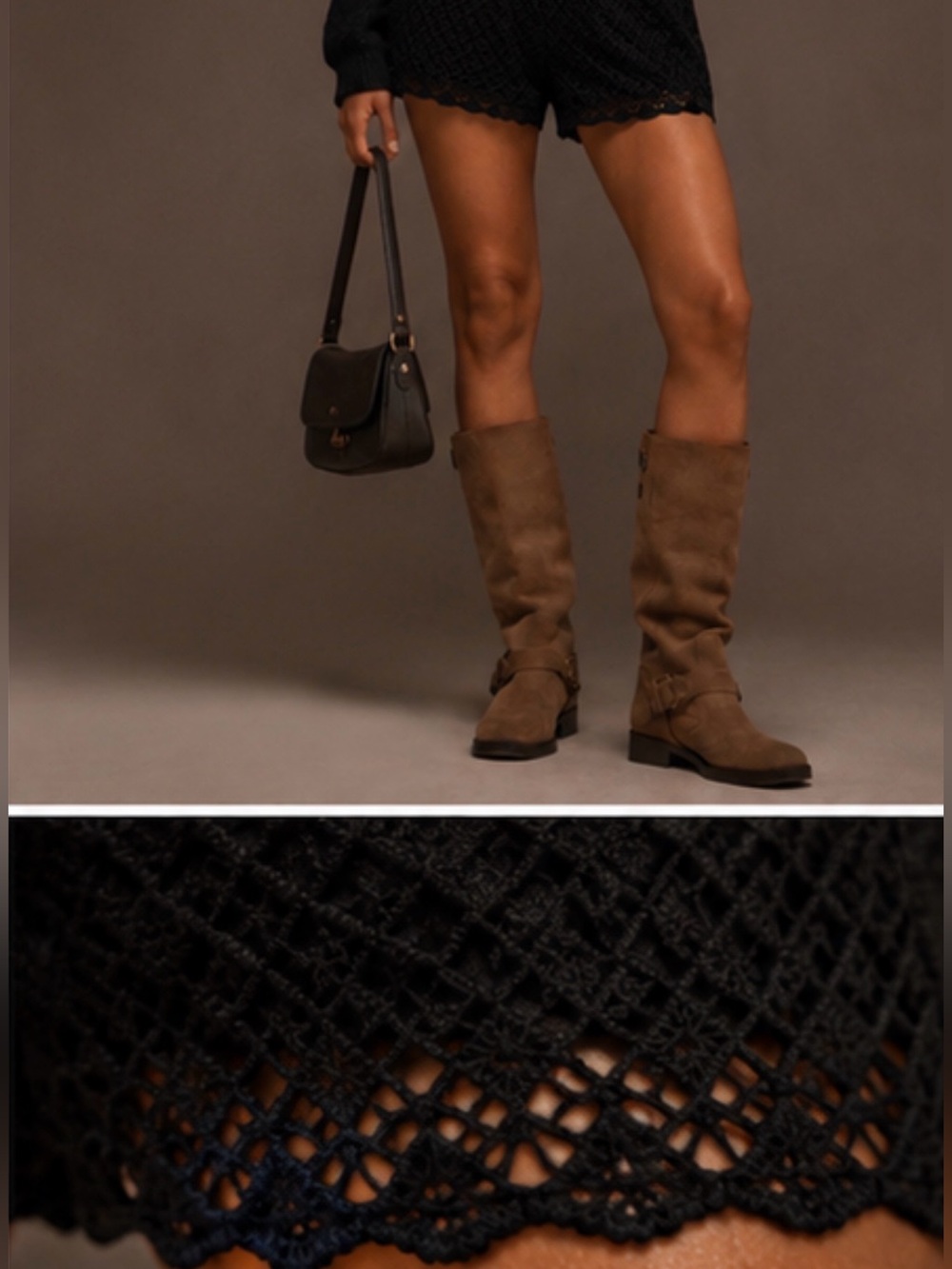 “Don't Forget Me Shorts" Black lined Crochet - Picture 3 of 12